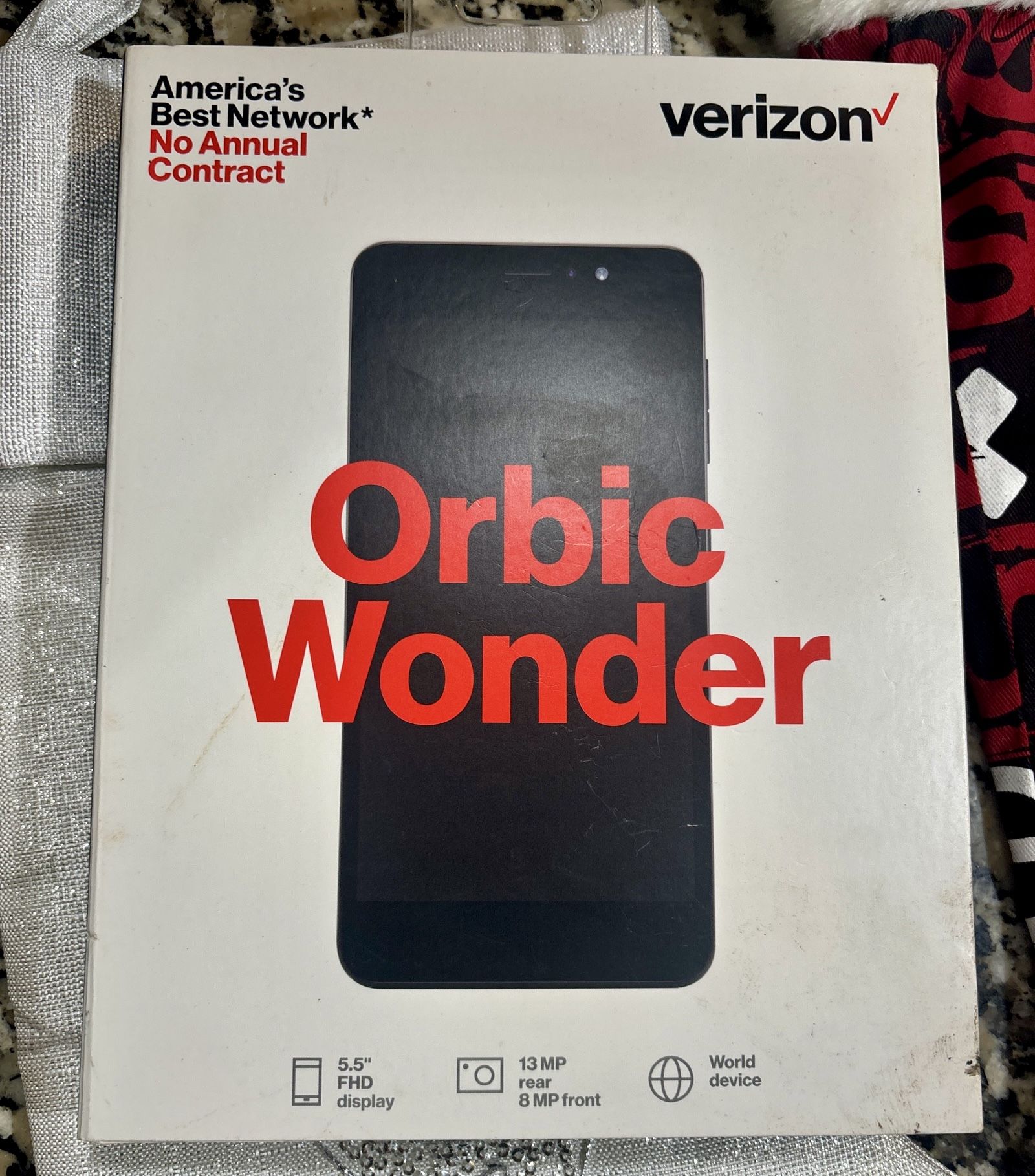 NEW Verizon Orbic Wonder 5.5" 13MP 16GB 4G LTE Black Android Smartphone
