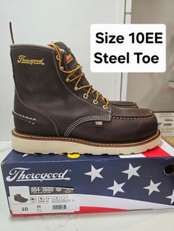 Thorogood Steel Toe Work Boots Size 10EE