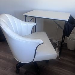 Desk + Leather Computer Chair