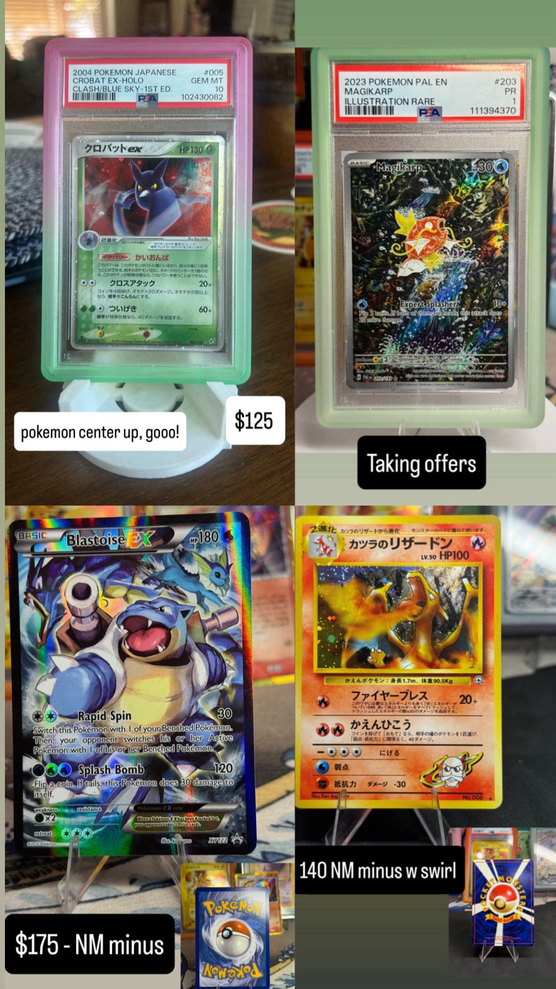 pokemon singles, slabs, raw, vintage, wotc, xy, black and white, mid era