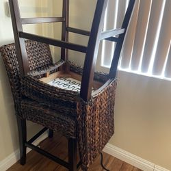 Pottery Barn Rattan Counter Height Stools