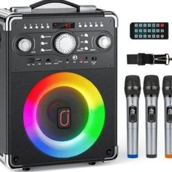 Karaoke Machine with 3 Wireless Microphones,