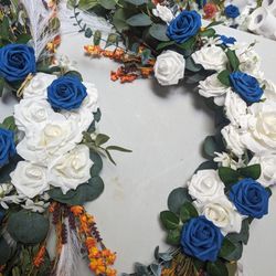 Swags 2 Navy Blue And White And Orange 