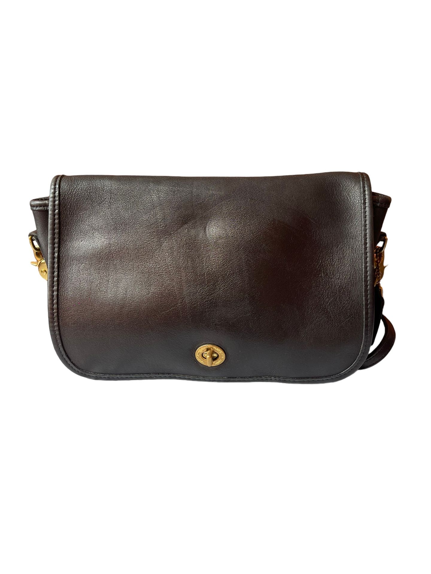 Vintage Coach Mahogany Black Convertible Clutch 9635