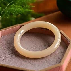 Inside Diameter 54 MM Chinese Hetian Jade Bracelet, Lotus Pink, NTGC Certified