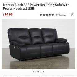 Power Reclining Sofa And Love Seat With USB Charging Ports