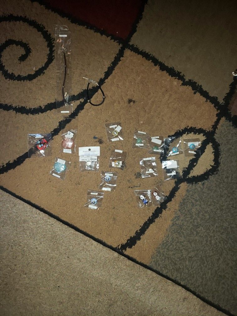 18 Peice All 925 Sterling Most Murano Charms And Pearl Clasp With 2 Vintage 925 Creare Bracelets