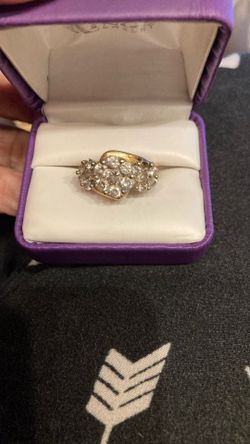 3kt Diamond Cluster In 14kt Gold