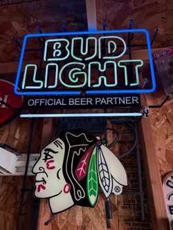 Bud Light Chicago Blackhawks Neon Sign
