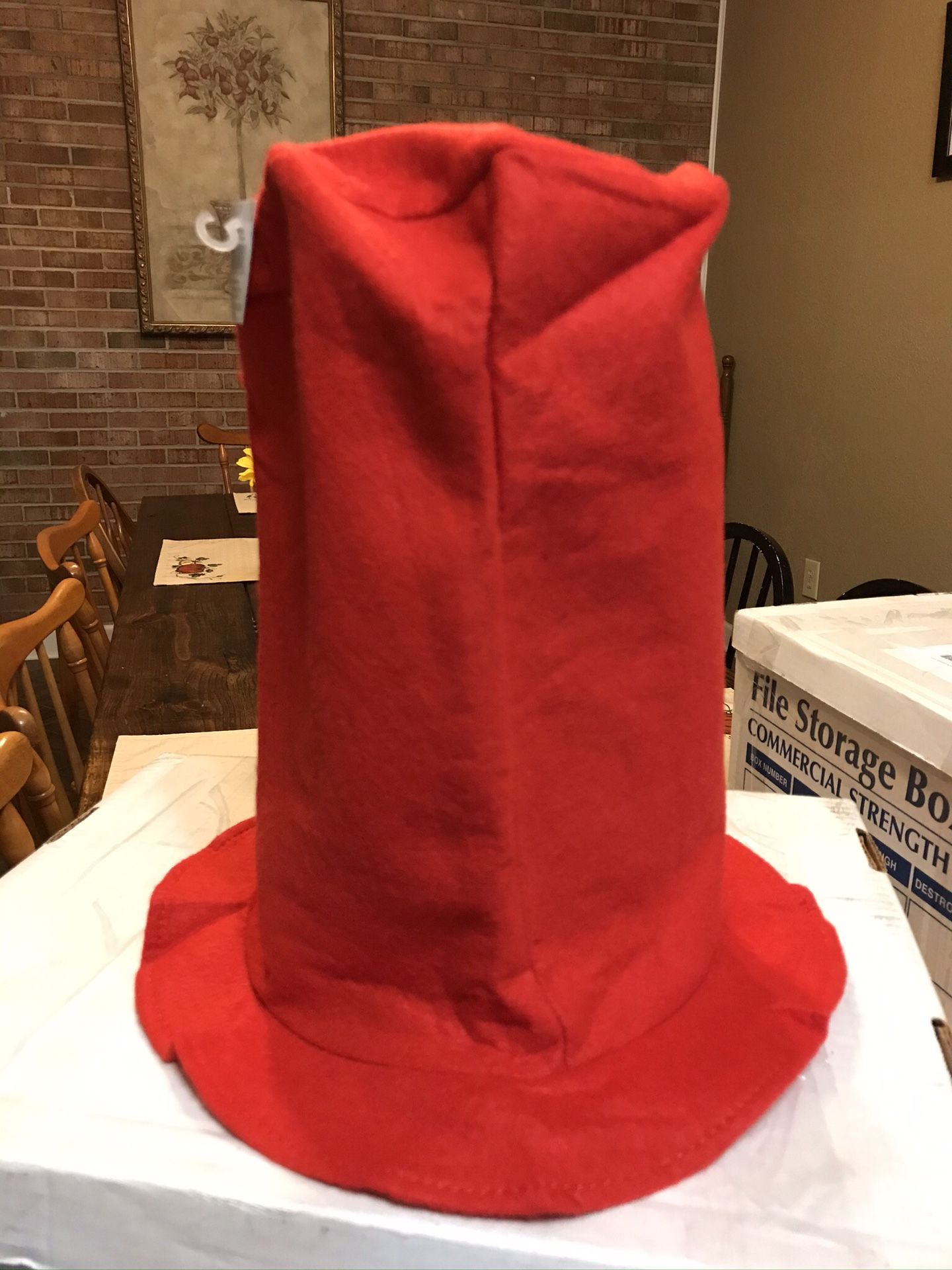New red felt top hat dr Seuss cat in the hat