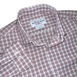 Mizzen Main Shirt Mens XXL Trim Fit Long Sleeve Stretch Plaid 2XL Leeward
