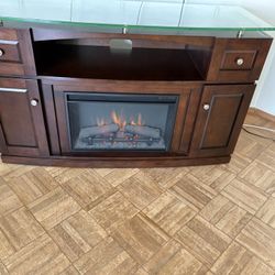 Tresanti Mayson TV Console with ClassicFlame CoolGlow 2-in-1 Electric Fireplace And Fan