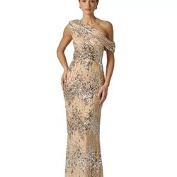 Adrianna Women's Draped Sequin One-Shoulder Ball Gown