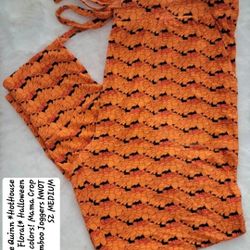Kate Quinn Bamboo Halloween Hot House Orange Black Floral Crop Joggers Lounge Mama Pants Matching With Baby Womens Medium Nwot New