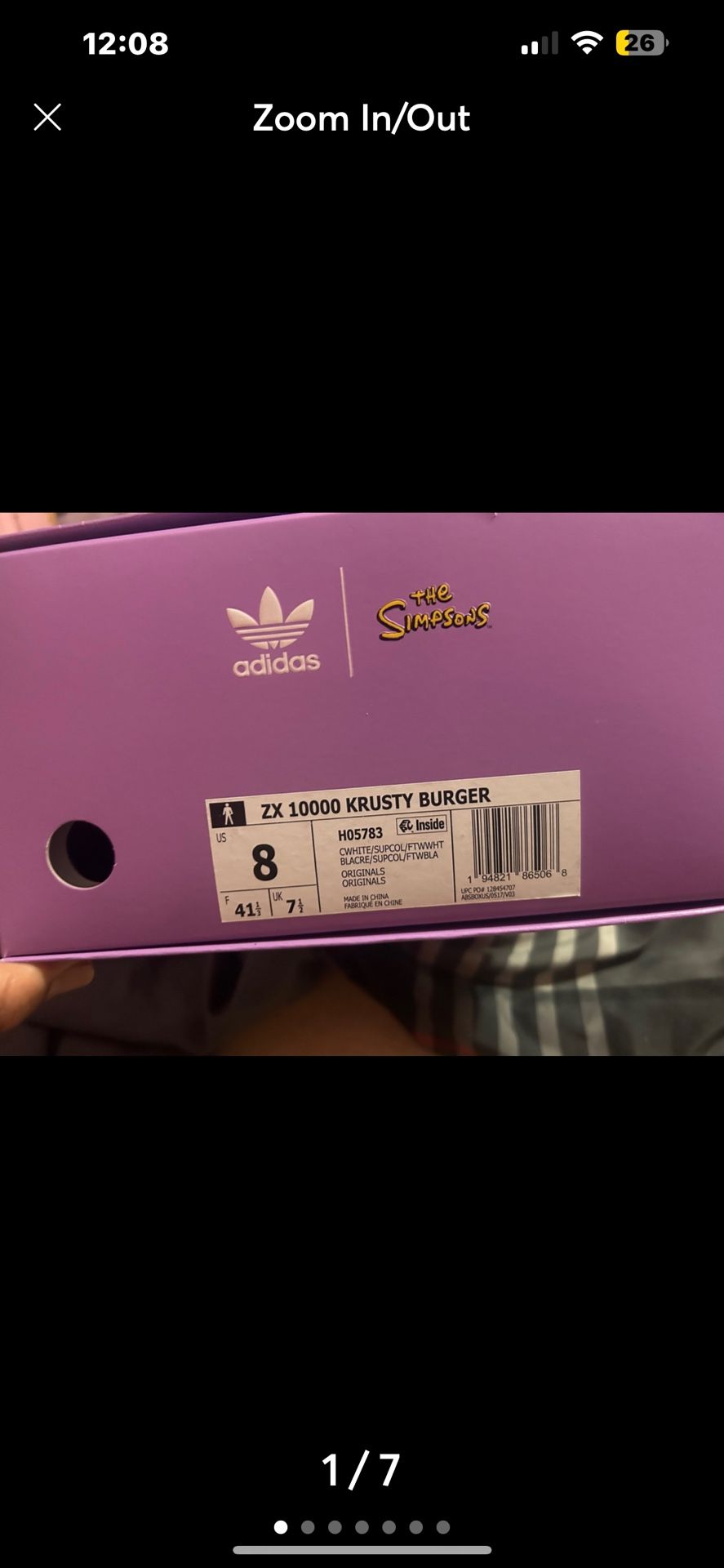 adidas Originals Simpsons ZX 10000 KRUSTY BURGER Shoes H05783 Size 8