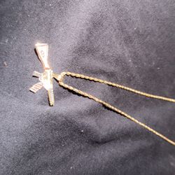 26 Inch 10k Rope Chain With 14k Pendant All Gold 