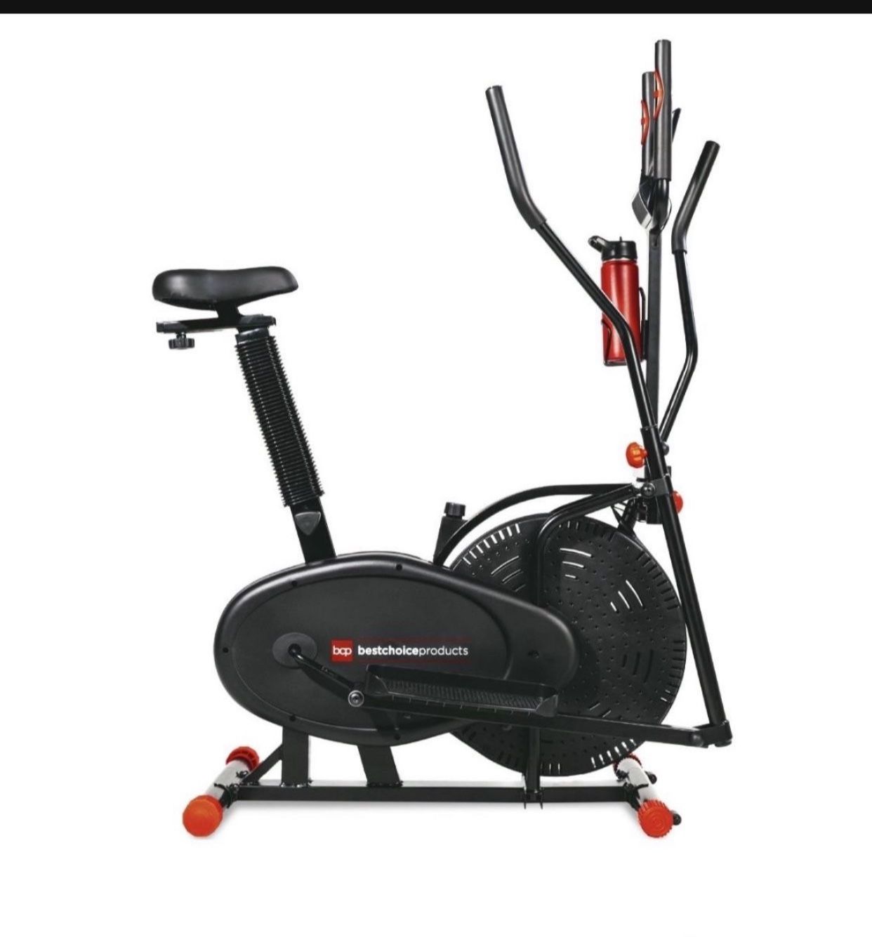 in Elliptical Trainer Exercise Bike w/ LCD Screen, Adjustable Seat