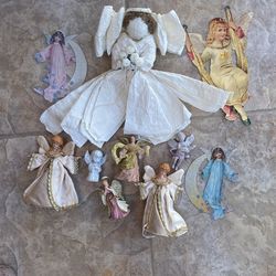 Ten Christmas angels, some ceramic