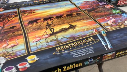 Meisterklasse Triptychon Africa Paint by Numbers Set