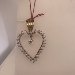 Gold And Diamond Heart Pendant 