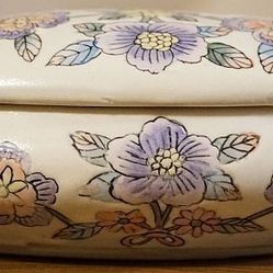 Floral Trinket Dish With Lid 