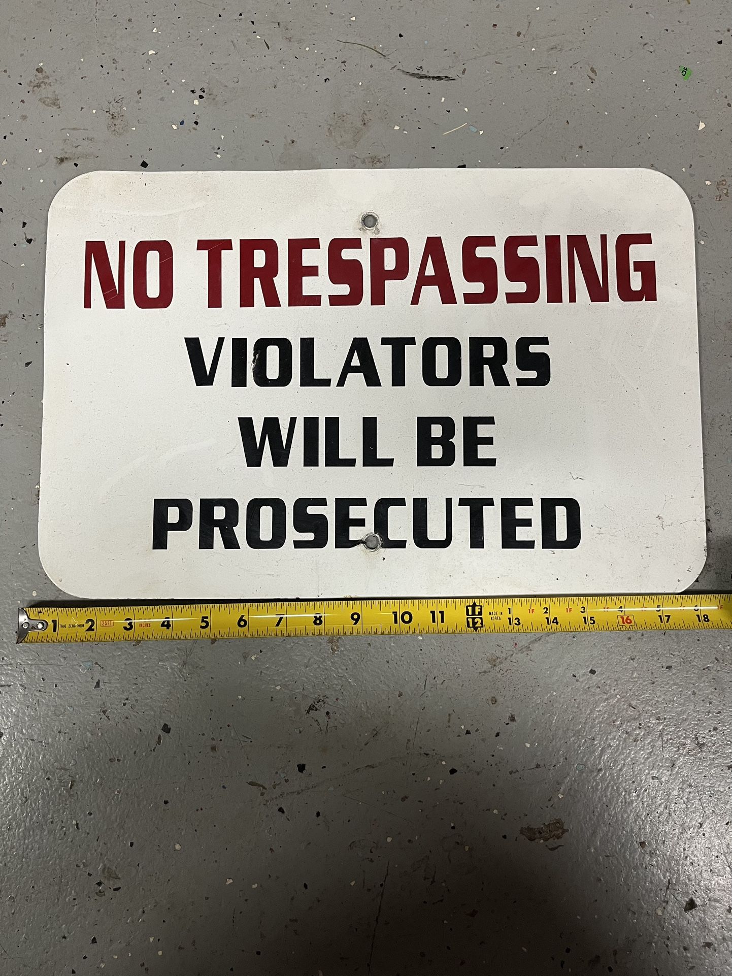 Aluminum No Trespassing Sign