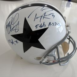 Tony Romo And Terell  Owens Full Size Autographed Inscribed Helmet 1/9