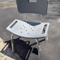 Medline Knockdown Shower Chair with Back Aluminum