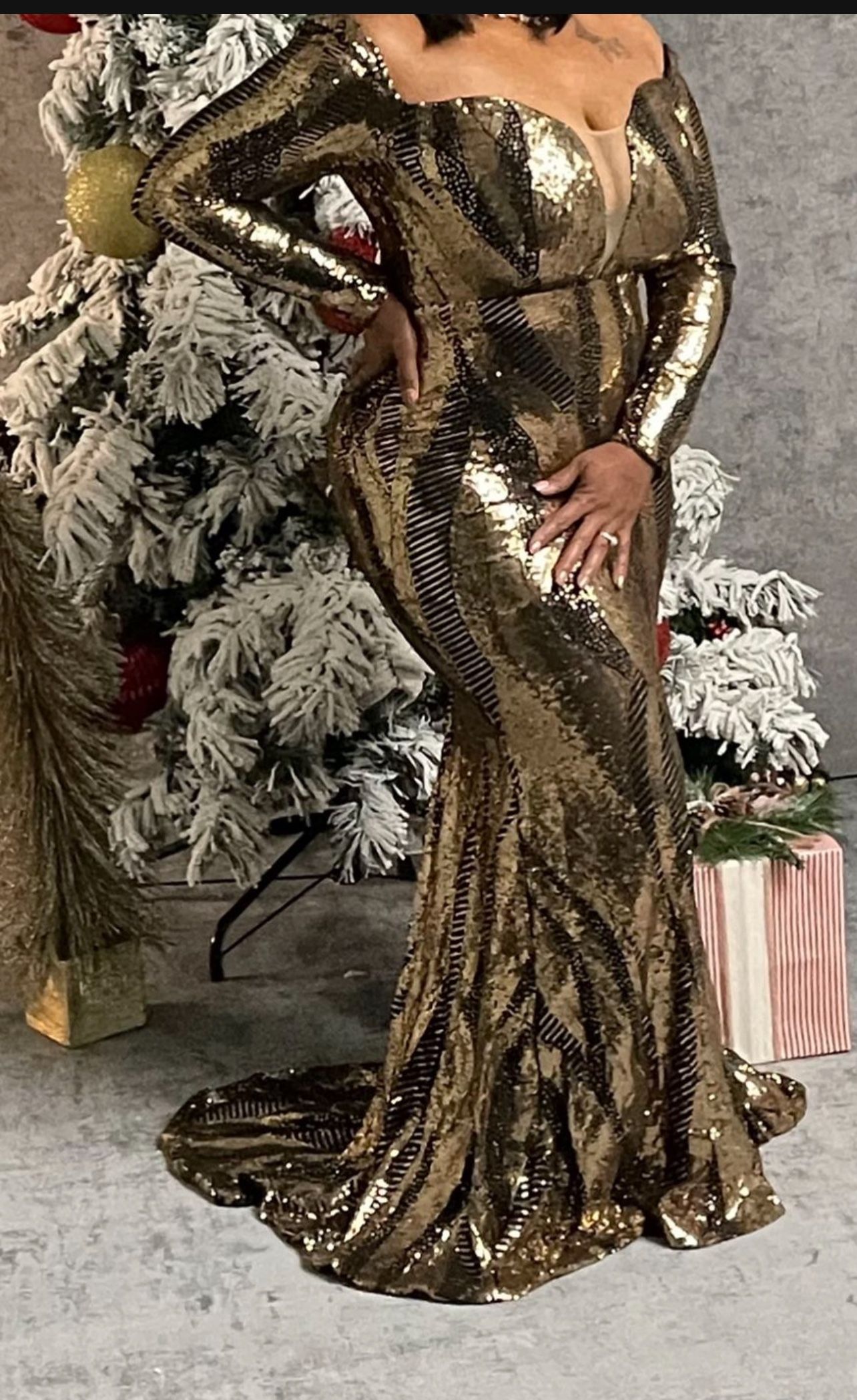 Gold Sequence Formal Dress