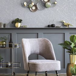 GloryTik 15.7"X393.7" Silver Silk Peel and Stick Wallpaper Silver Embossed Contact Paper Self Adhesive Removable Wallpaper Upgrade Thicken Silk