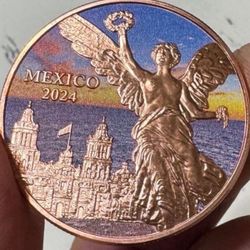 1 OZ.  2024 Colorized Copper LIBERTAD 