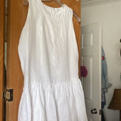White Linen Mini Dress Made By DISSH