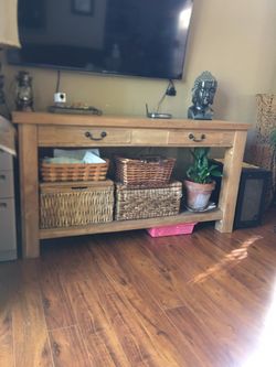 New 5’ reclaimed teak console table