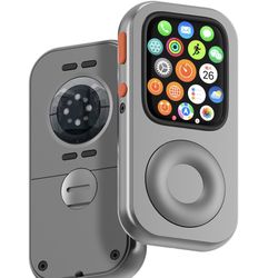 Wgp repod aluminum alloy protective case for Apple Watch series4/5/6/se1/se2/ retro iPod style guard witch click wheel design(44mm,gray)