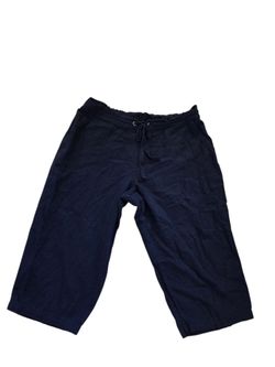 Croft & Barrow navy linen blend high waist capri pants, L. NWT.