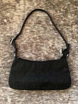 Express Black Y2K Canvas /Leather Shoulder Bag