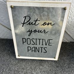 FREE Metal On Wooden Frame Encouraging Artwork 