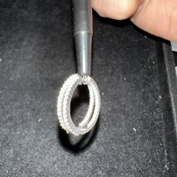 14k WG Natural Diamond Hoops 