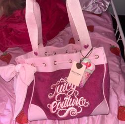 Juicy Couture Pink Velour Tote Bag