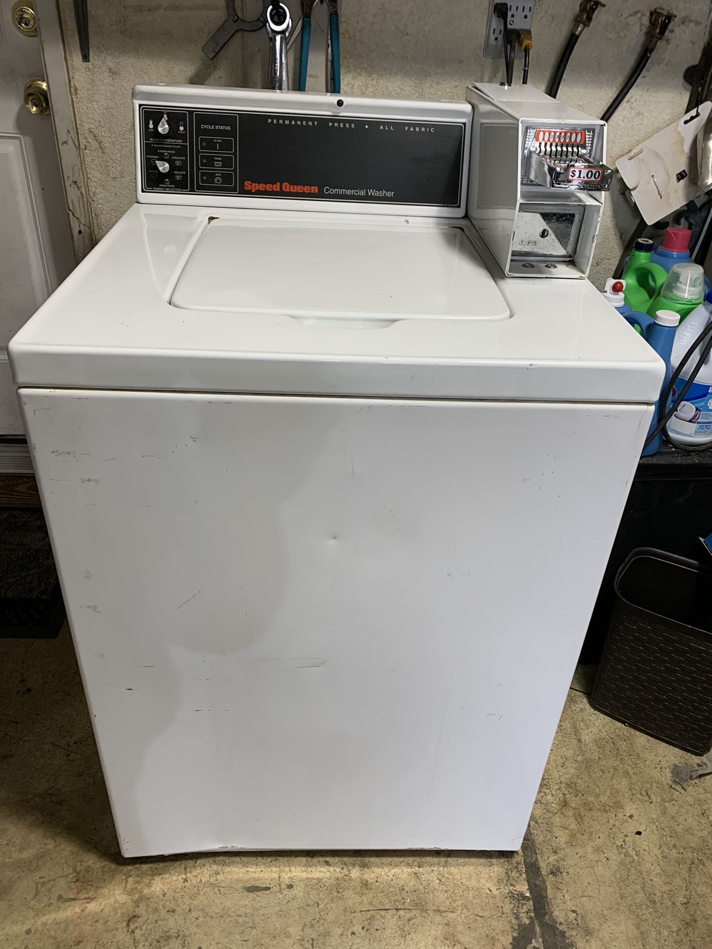 Commercial Coin Operated Speed Queen Washer Machine Stainless Steel Tub Super Capacity