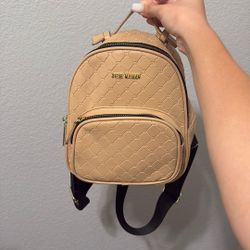 Steve Madden Mini Backpack (tan/beige quilted design)