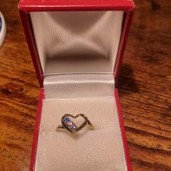 Multi-stone Heart Ring 