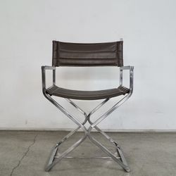 1960’s Mid Century Modern Chrome Director’s Sling Arm Chair 