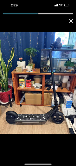 New install no box，never use. Electric Scooter for Kids, 150W Motor, Simple One-Button Control, 2 Safe Speeds (6/10 MPH), Colorful Lights, Magnetic Ch