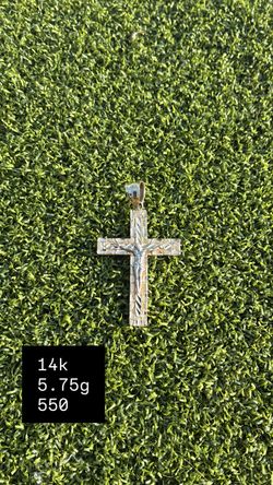 14K Gold Crucifix Cross Pendant 5.75g