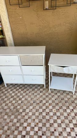 White Dresser and Nightstand