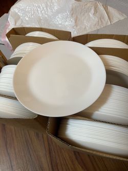 119 Pieces Tempered Opal Glass Plates 9¾” (Open Box) $140 Firm on Price
