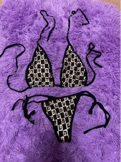 New Small black gold bikini swimsuit y2k goth emo festivalrave dance metallic   No size tag. piece is old stock from early 2000s