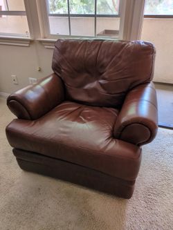 Leather chairs and couch