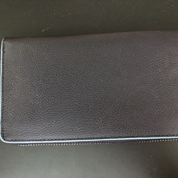 Navy Blue Leather Wallet